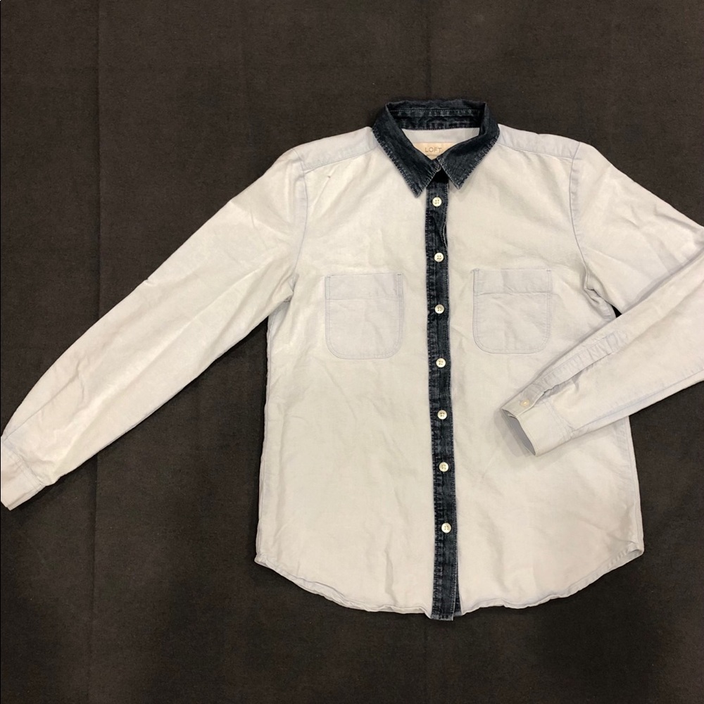 Pick 2 for $10 | LOFT denim button down shirt